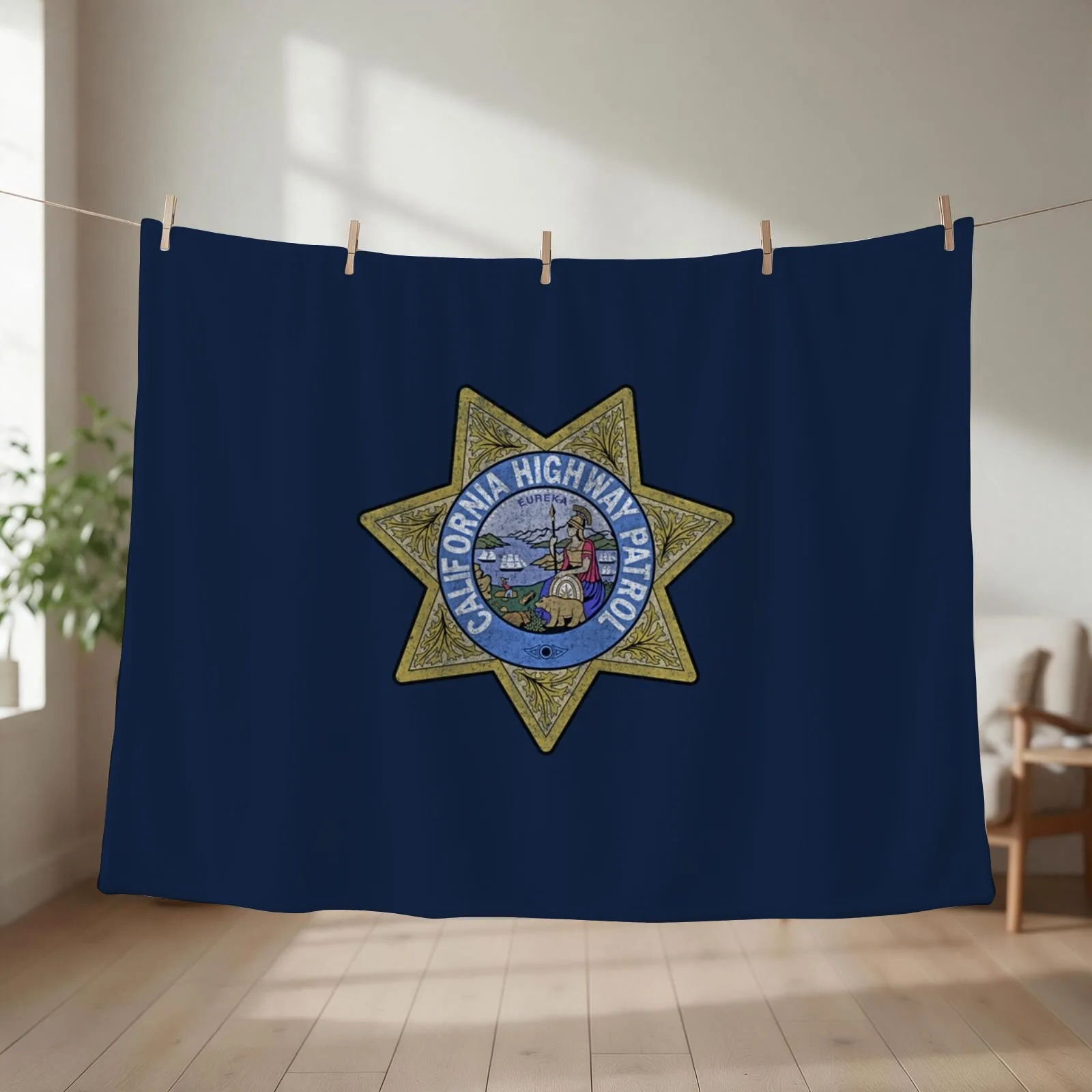 California Highway Patrol CHP, State Police, Law Enforcement Throw Blanket couch cozy soft plush fuzzy picnic outdoor blanket