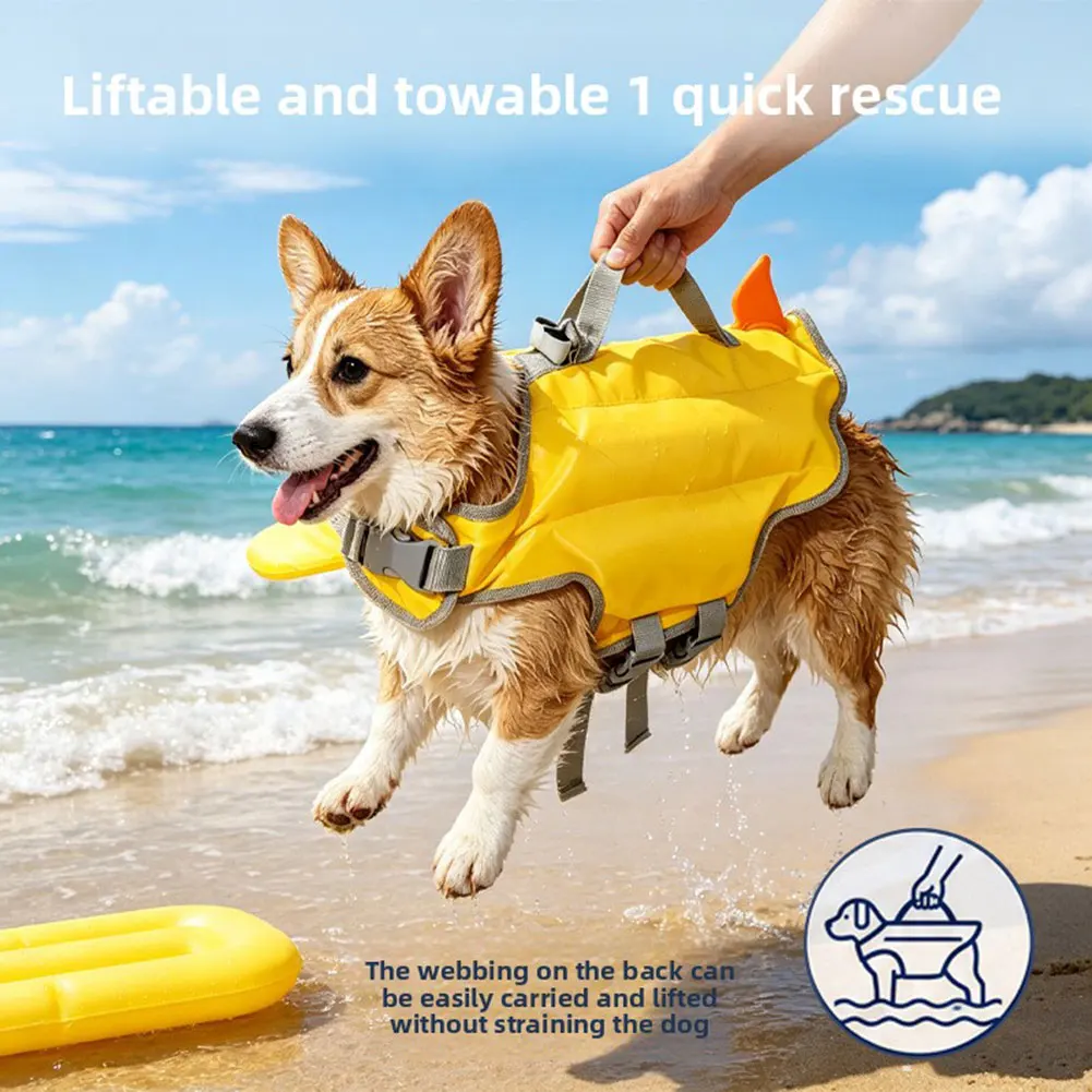 Adjustable Dog Life Jackets Reflective Dog Float Jacket With Rescue-Handle High-Buoyancy For Small Medium Dog For Swimming