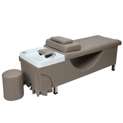 Massage shampoo bed, hair salon special barber shop head therapy flushing bed with water heater