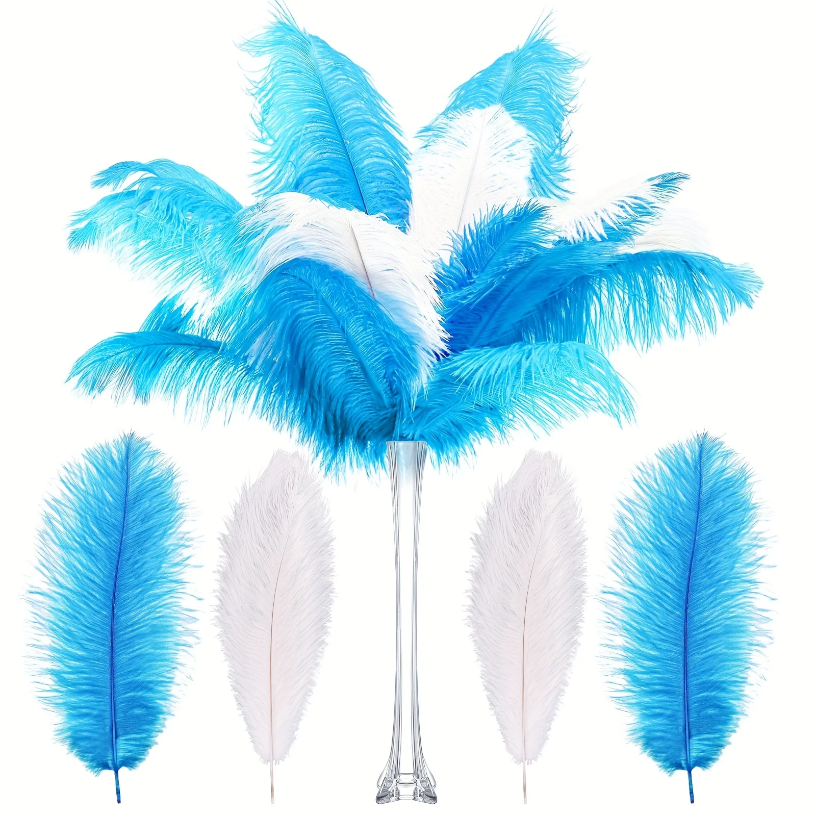 

60Pcs Natural Ostrich Feathers Bulk Large Feather For Wedding Dancing Birthday Party Centerpieces Carnival Decorations