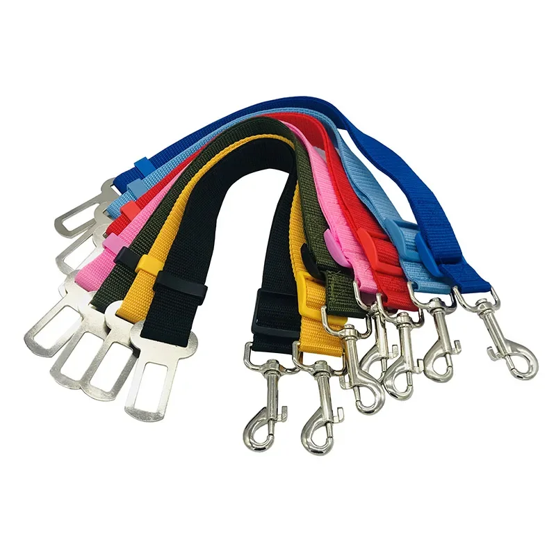 

Dog Car Seat Belt Safety Protector Travel Pets Accessories Dog Leash Collar Breakaway Solid Car Harness