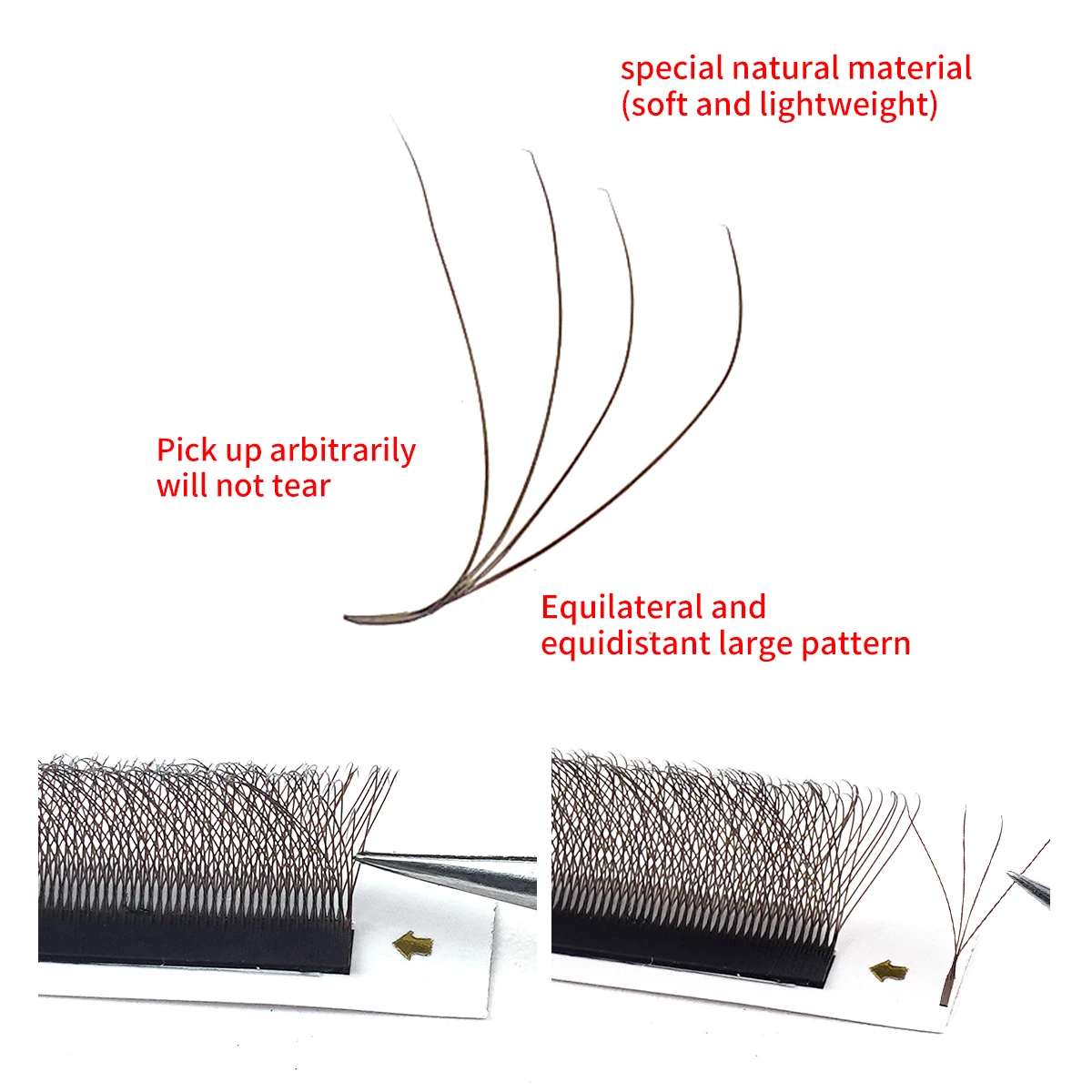 Mengluke marrom 4d w forma extensões de cílios de alta qualidade cílios individuais fluxo automático ventiladores de volume pré-fabricados