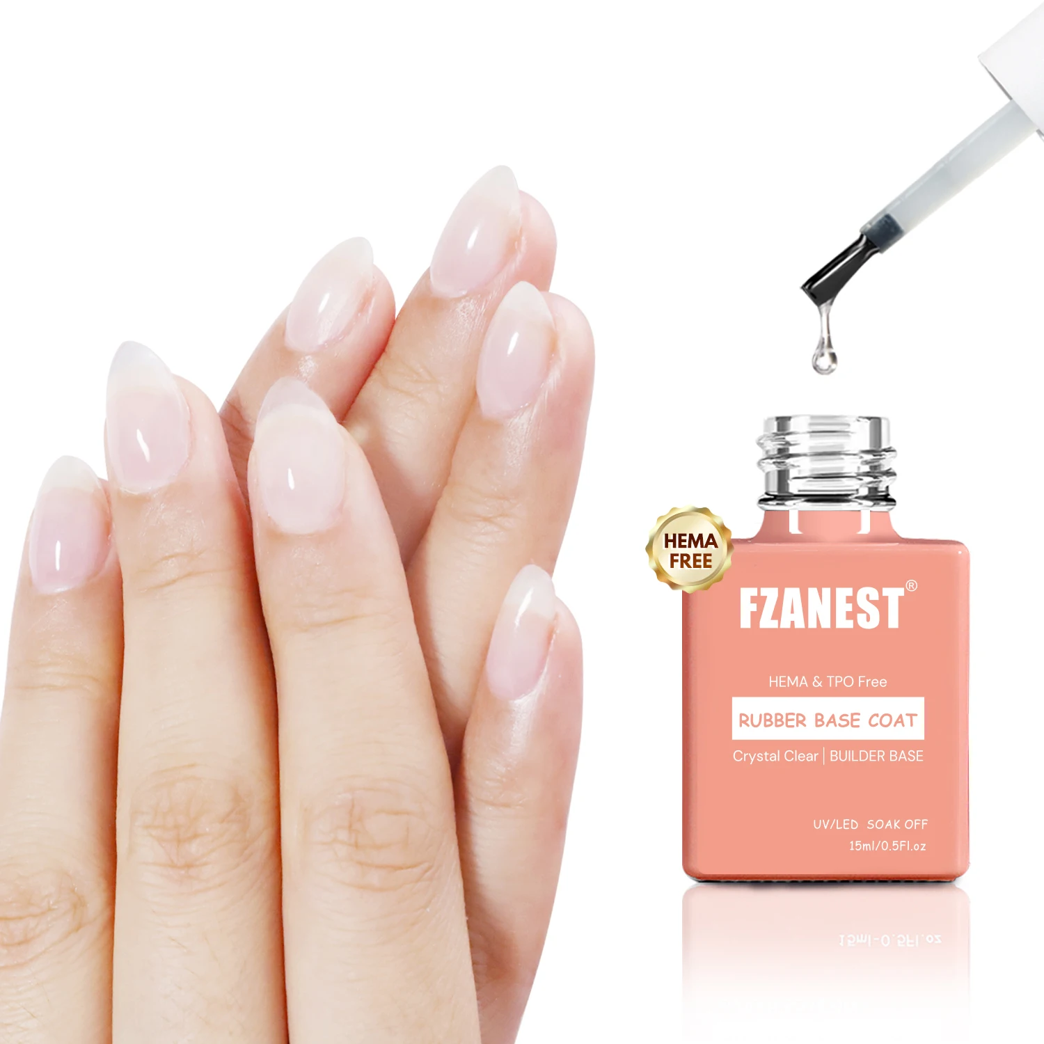 FZANEST HEMA TPO libre capa Base de goma de cristal Gel constructor para uñas en una botella Kit fortalecedor de uñas Gel extensión diamante superior