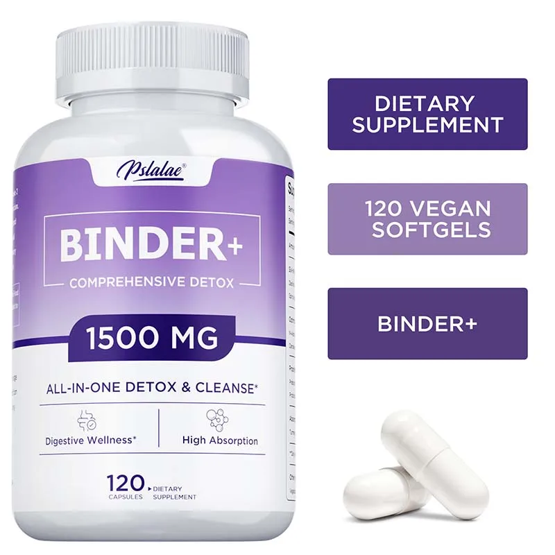 

Detox Binder Supplement - Helps with Rapid Detoxification and Body Cleansing, and Protects The Liver and Digestive System