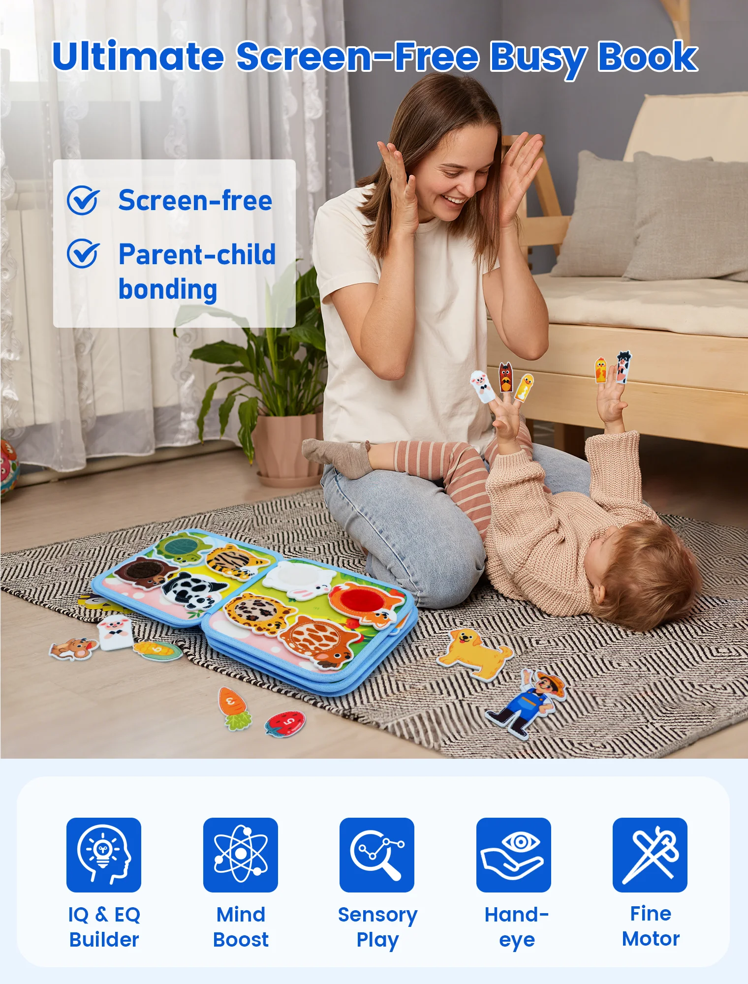 Montessori Spielzeug Beschäftigt Buch für Kinder Farbe Form Tier Erkenntnis Frühe Bildung Spielzeug Welpen Ruhig Buch Feinmotorik Spielzeug