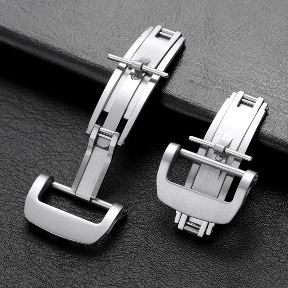 Stainless Steel Watch Buckle 18mm 20mm Folding Buckle for Richard Mille Matte Deployment Clasps Brushed Button for Rubber Strap