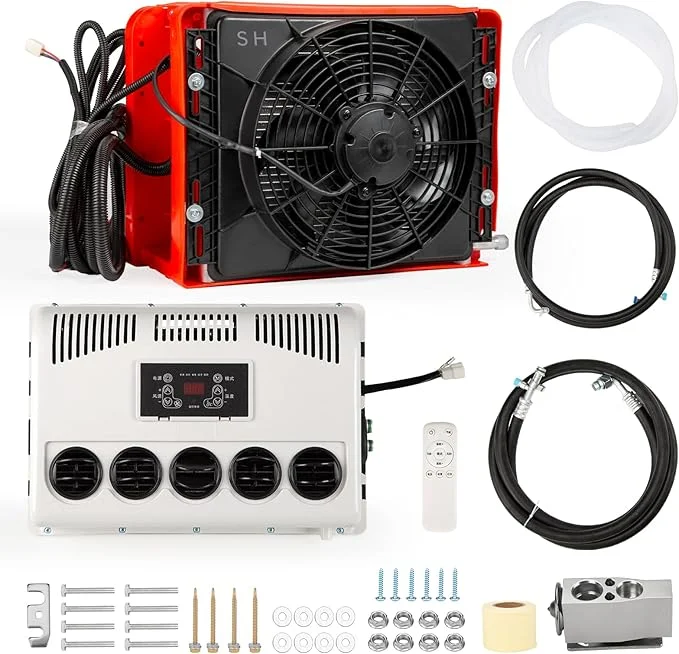 12v 24v Truck & RV High Quality New Split Parking Air Conditioner AC Make Fan 12V With R-134A Refrigerant Barch Compressor