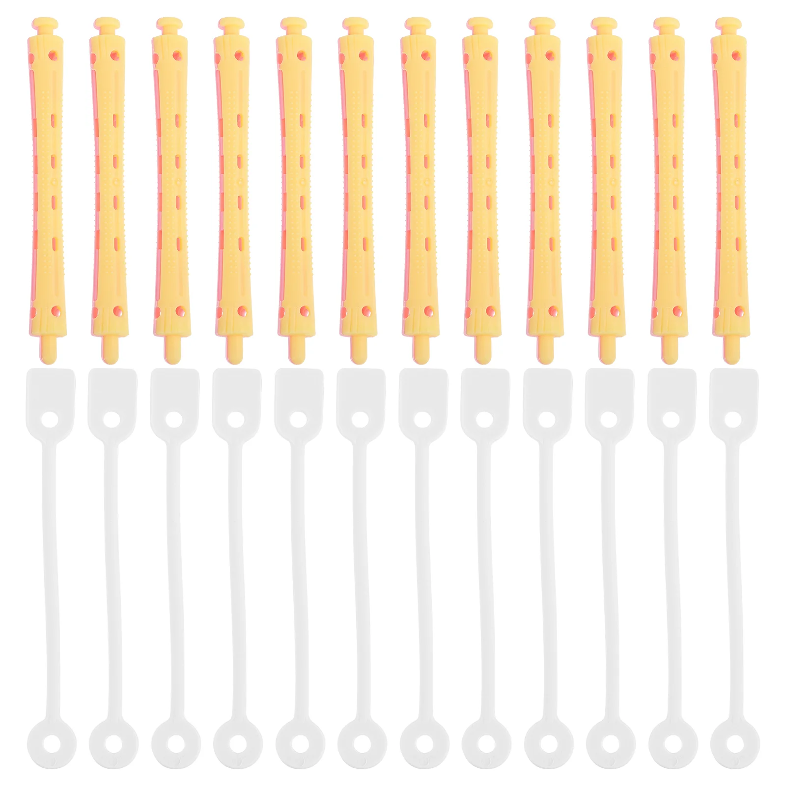 

12 Pcs Hair Crimpers Macaron Multi-color Cold Perm Curling Tool Curlers Rod Rollers for Short Miss