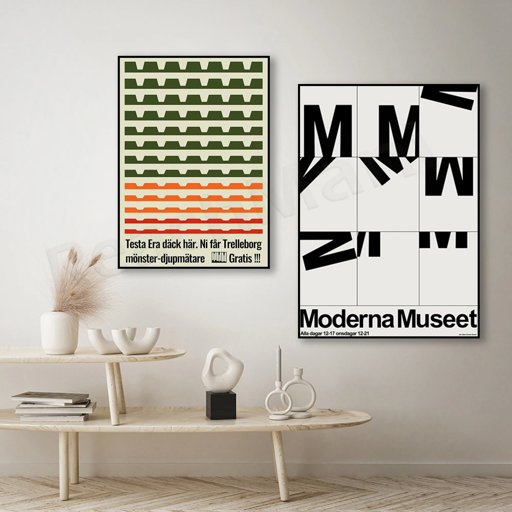 

John Melin & Anders Österlin Moderna Museet 1962 print, modern interior medieval art poster print decor Eduardo Chillida poster