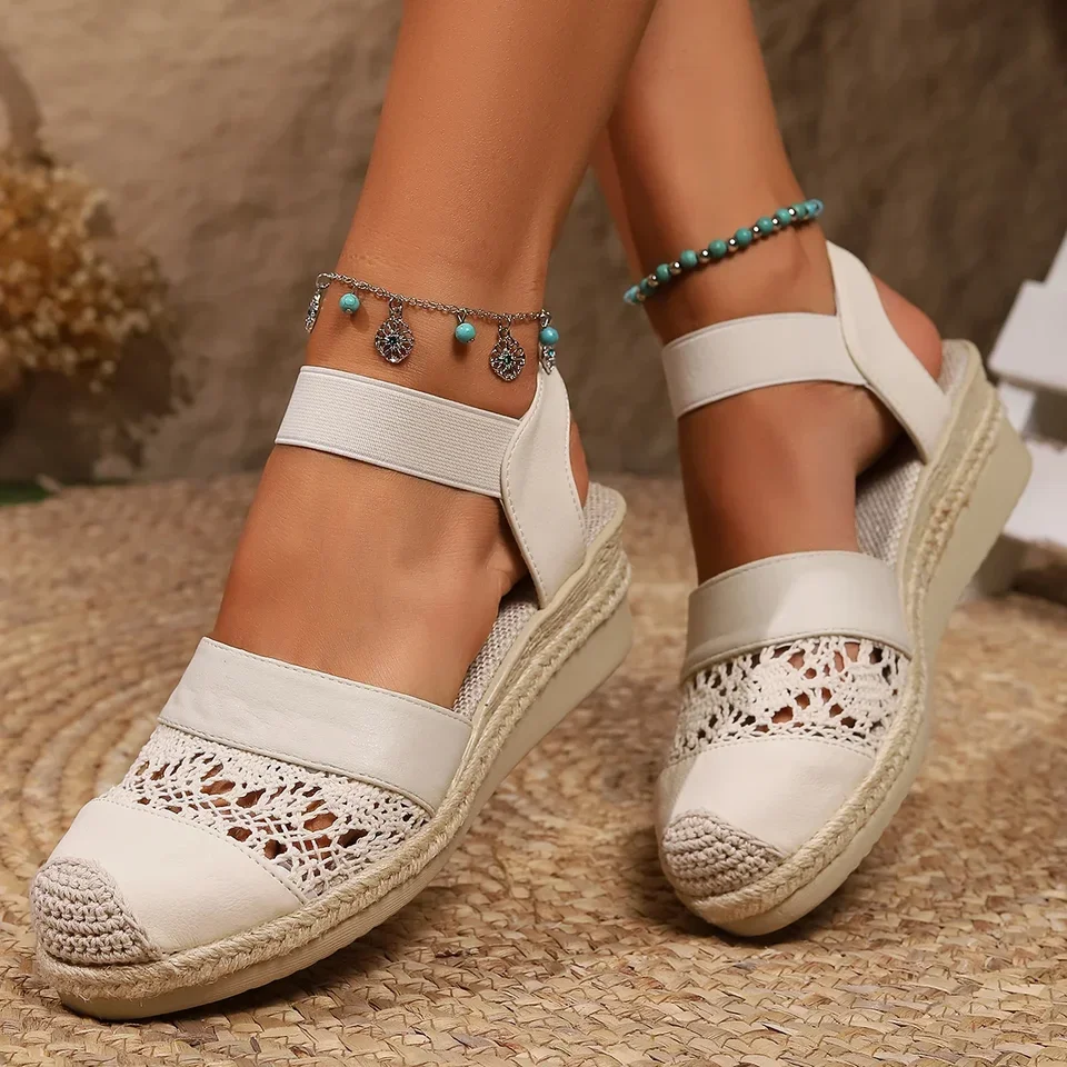 

Women Sandals 2024 Summer Fashion Wedge Sandals Casual Espadrilles Fashion Platform Woman Sandals Zapatos De Mujer Plus size 43