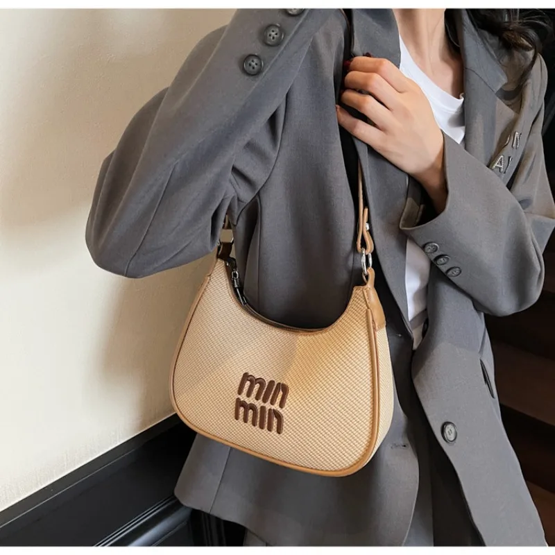 

Элегантная женская сумка через плечо премиум-класса 2025 года, нишевый дизайн в корейском стиле, пухлый кошелек-бродяга под мышками, модная сумка через плечо