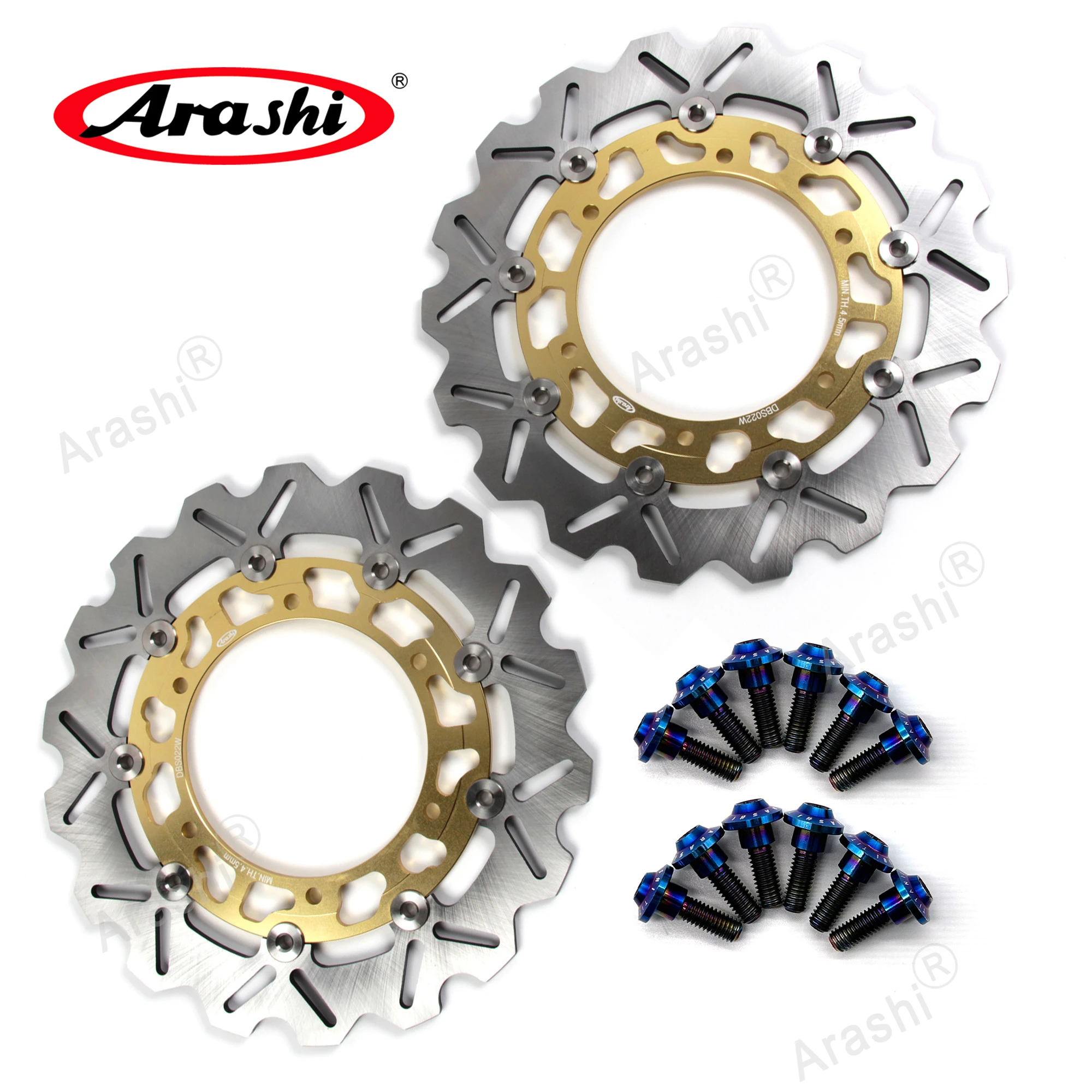 Discos de freno delantero ARASHI y perno para YAMAHA TDM 900cc 2002-2014 FJR 1300 2001-2004 XJR 1300 1999-2017 XJ600N 1998-2003