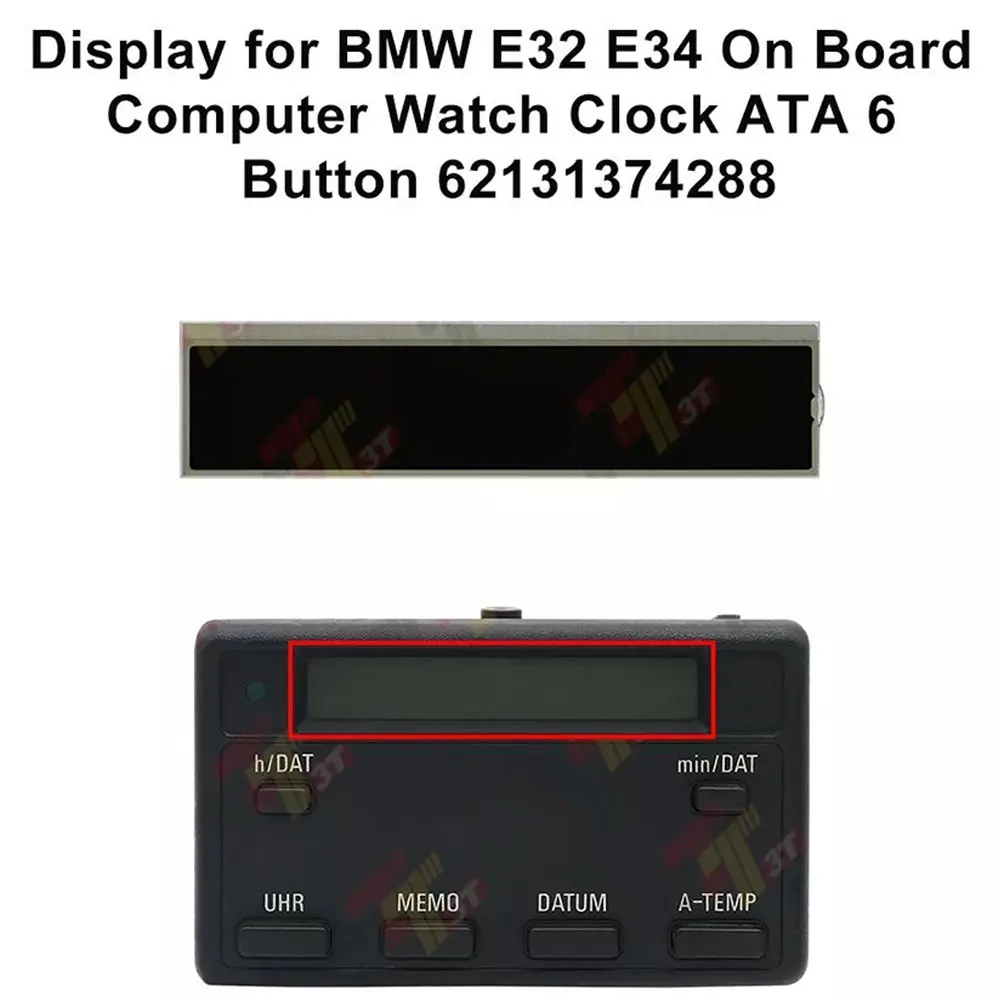 

Display for BMW E32 E34 On Board Computer Watch Clock ATA 6 Button 62131374288