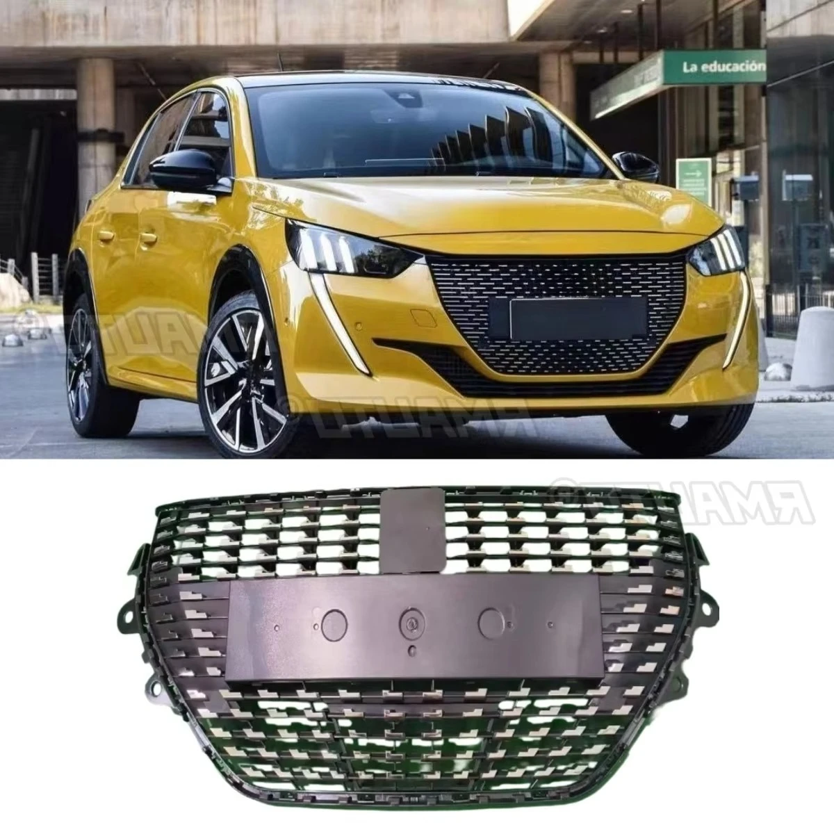 

For Peugeot 208 2018-2020 Car Bumper Grill Decorative Strips Racing Grille Body Kit Front Bumper Grill Exterior Part