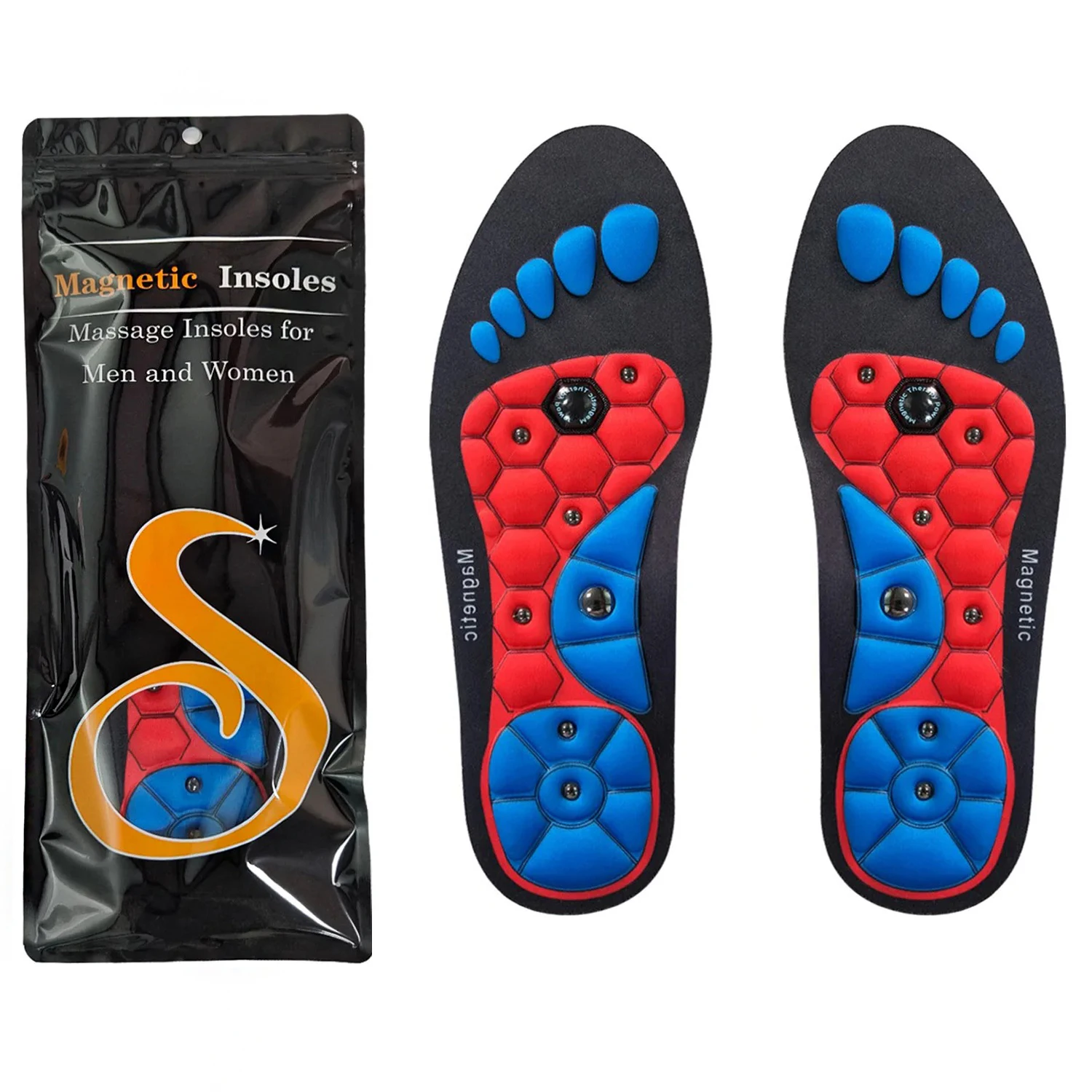Magnetische sportschoeninlegzolen Orthopedische schoeneninzetstukken EVA-voetmassage Comfortabele steunzolen voor heren Dames Fitness