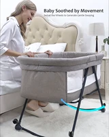 Baby Grab-and-go Travel Cot  with Mattress & Silent Wheels,  Rocking Crib Convertible, XYT-001 4