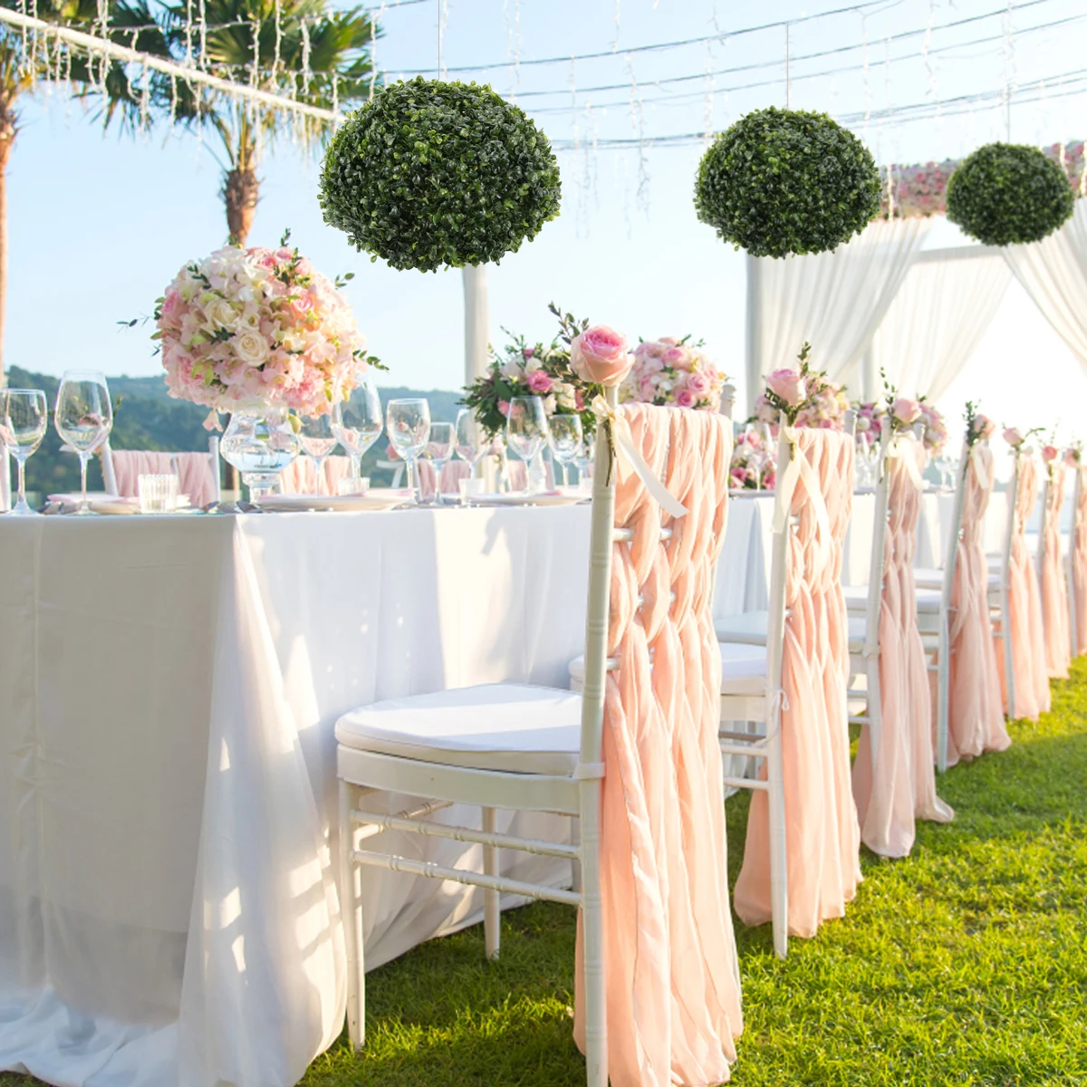 

1Pcs Artificial Grass Ball Hanging Plant Ball Home Wedding Birthday Party Coffee Shop Decorative Ornament