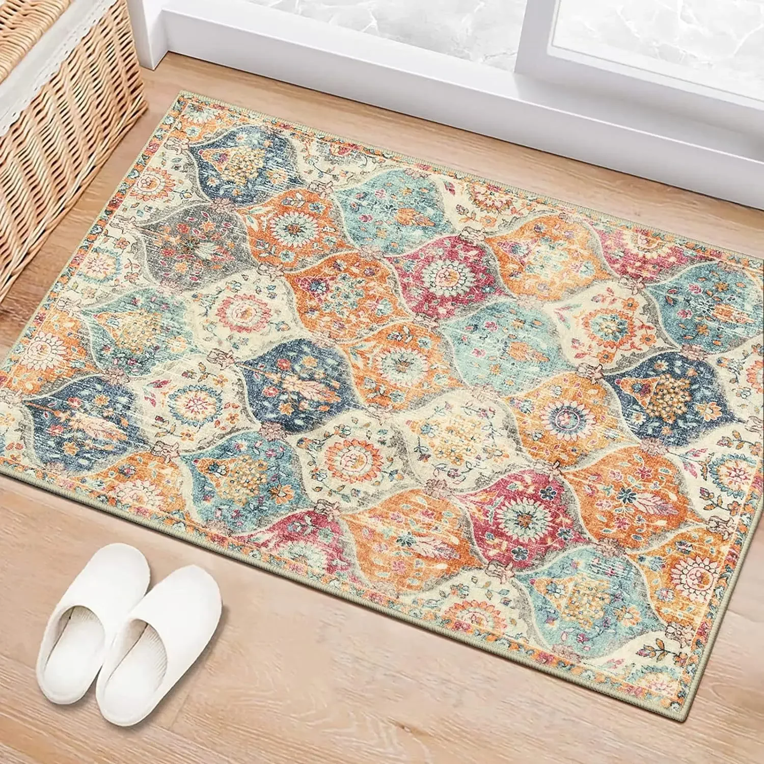 Turkish Ethnic Style Entrance Door Mat Home Entrance Floor Mat Living Room Carpet Bedroom Decoration