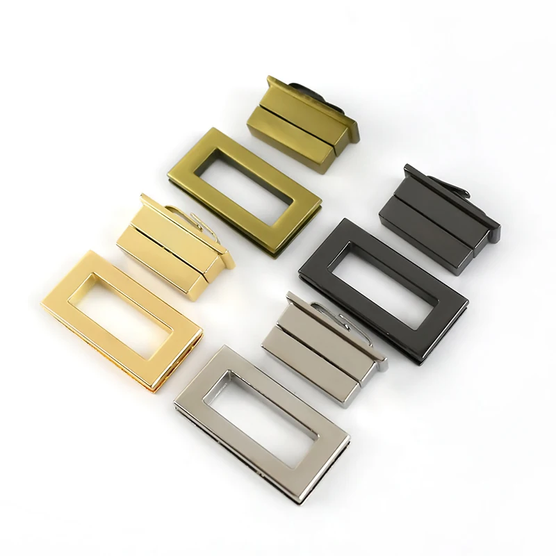 1-5Pc Metal Square Lock Buckle Handbag Turn Twist Locks Clasp Purse Closure Toggle Latch Buckles DIY Bag Replacement Accessories