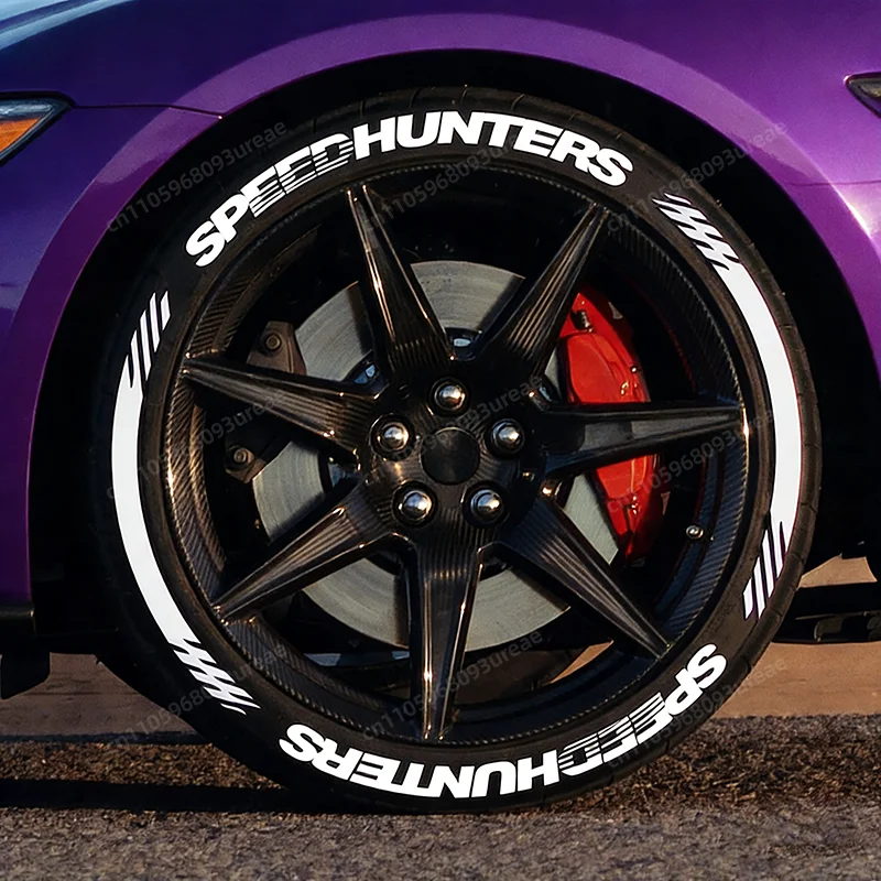 

8 Pcs/Lot SPEEDHUNTERS Car Wheel Stickers Car Tuning Universal 3D Permanent PVC Joined Tyre Stickers Car Sticker Car Tire Decor