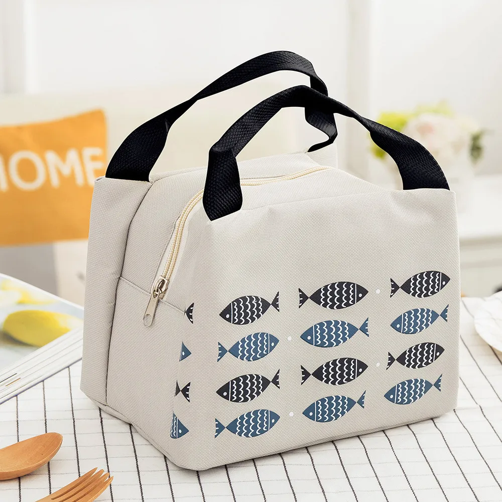 Cute Fish Lunch Bag Cartoon grande capacità Bento Box custodia termica per il pranzo borsa contenitore comoda borsa termica