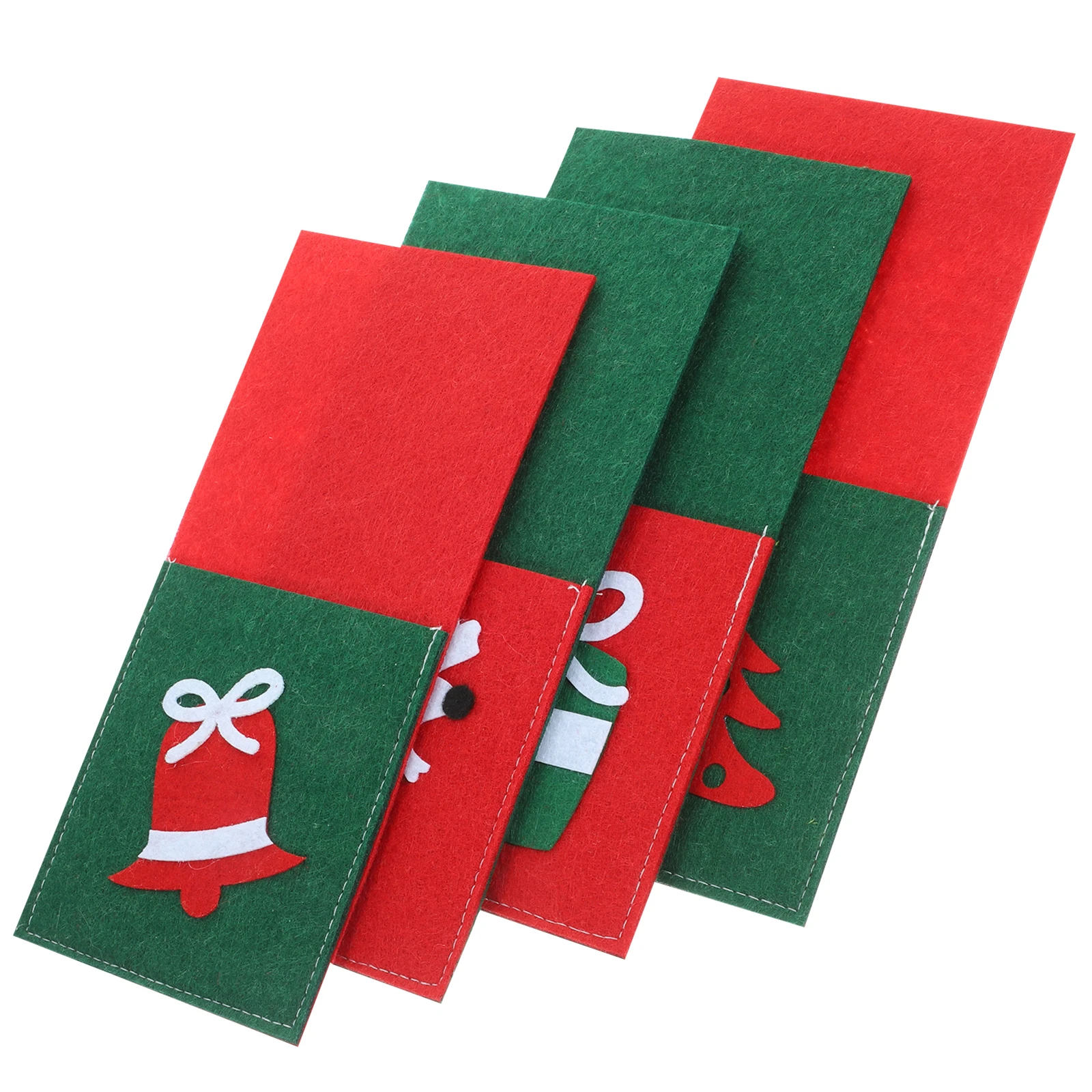 

4 Pcs Cutlery Bag Set Silverware Eve Christmas Accessories Tableware Holder Fork Party