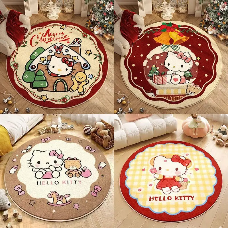 

Hello Kitty Carpet Cute Christmas Pashmina Living Room Carpet Rotundity Wear-resisting Household Cushion Delicate Y2k