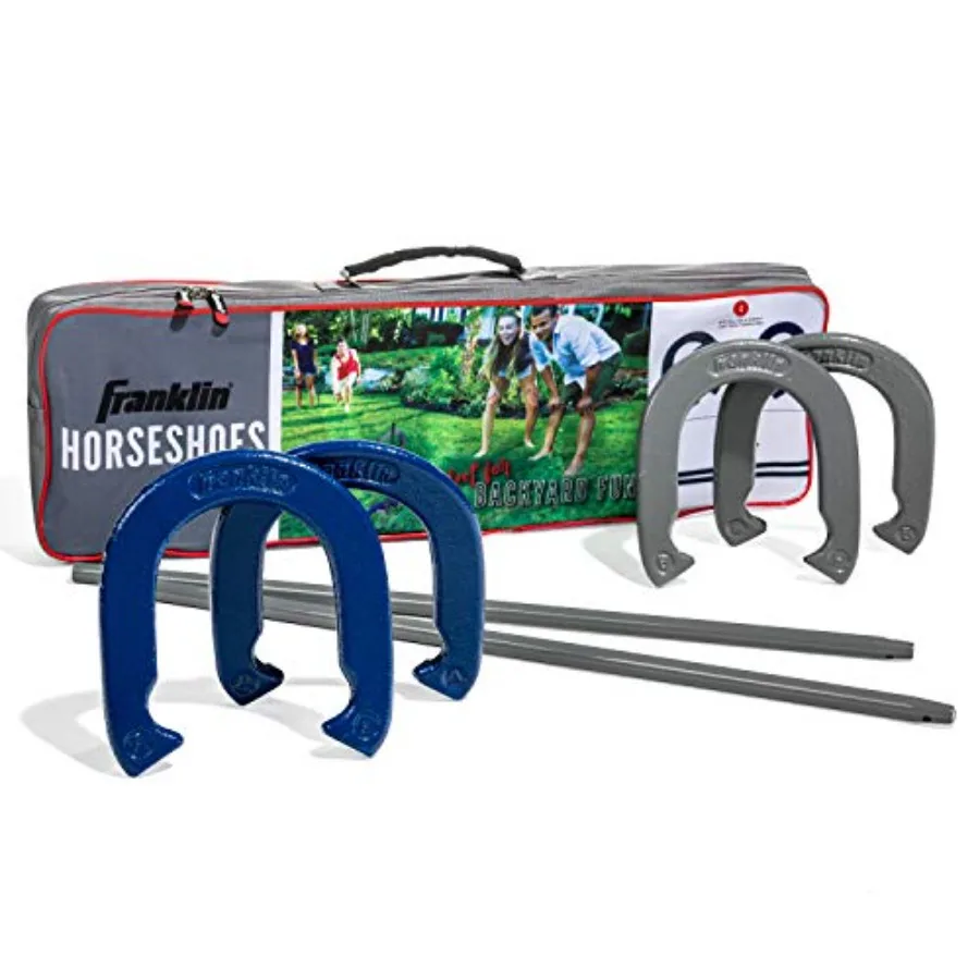 

Horseshoes Sets - Metal Horseshoe Game Sets for Adults + - Official Weight Steel Horseshoes - Beach + Lawn Horseshoes Sets - Se