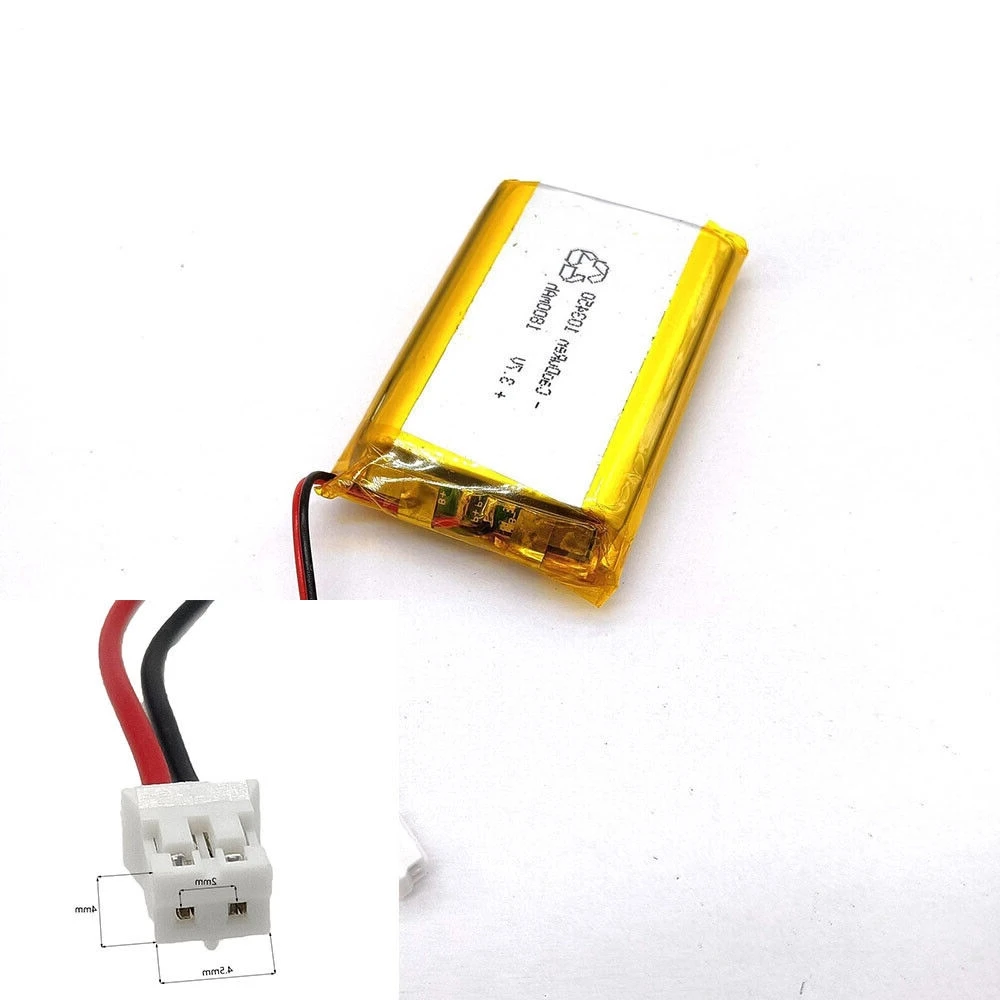 3.7V 1800mAh 103450 Li-Polymer Li Battery JST-PH 2pin 2.0 For TABLET GPS CHARGING TREASURE POWER MOBILE POWER MP3