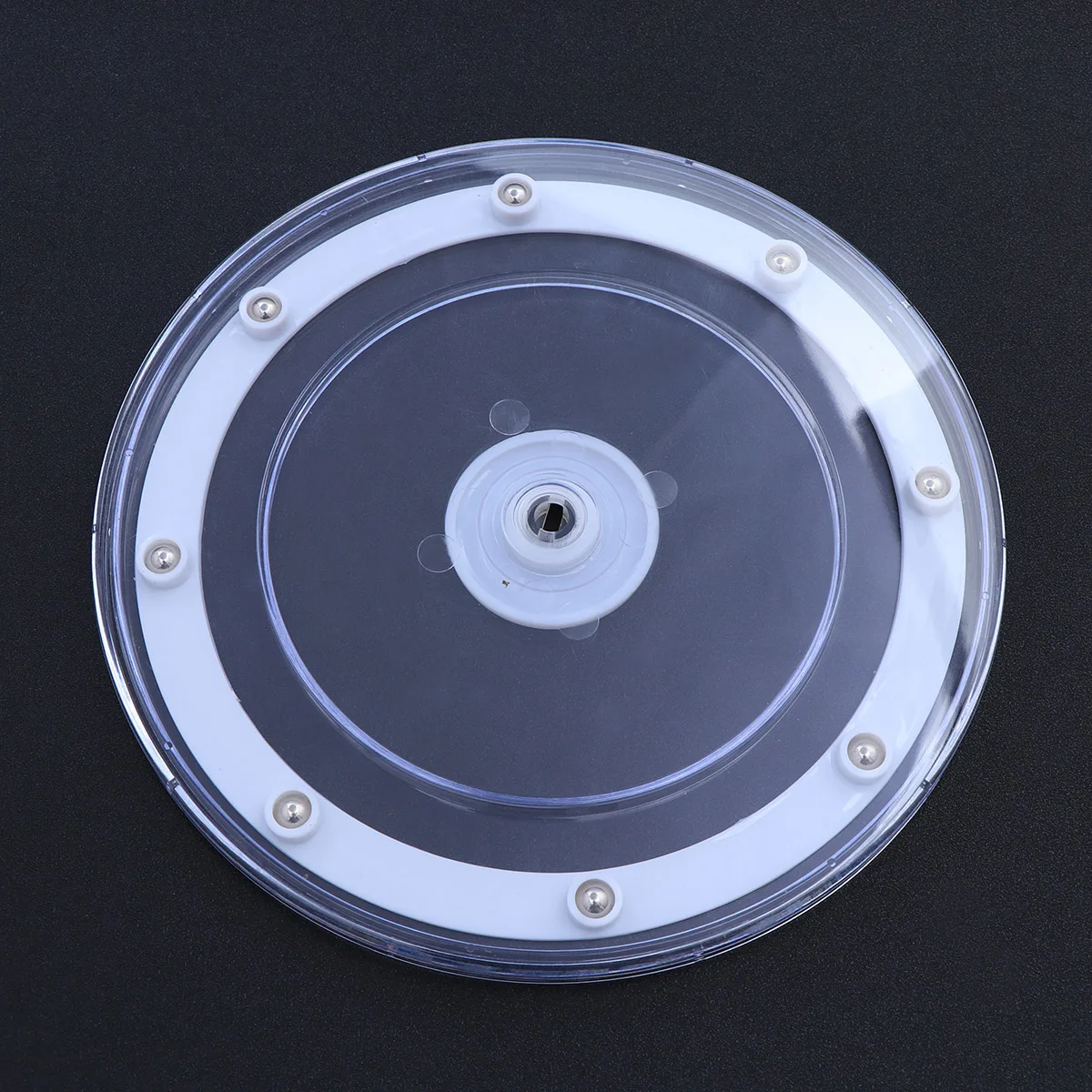 

9 Inches Multifunctional Cabinet Organizer Tray Acrylic Plate Smooth Rotation ABS Lipped Jar Storage Pantry