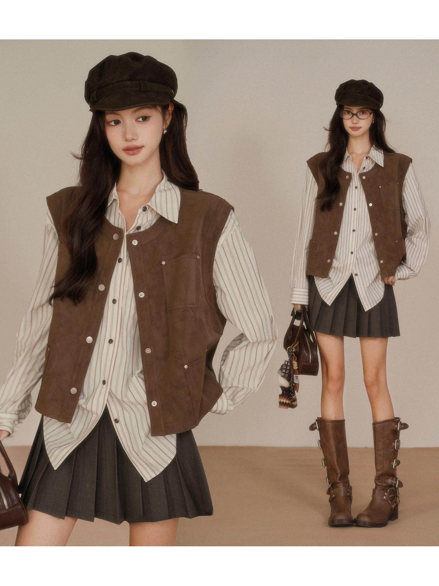 

Retro Sle Plum Blossom Jaet Women's round Ne Vest Faionable Spring Outerwear Stand Fit Polyurethane Elastic Fiber