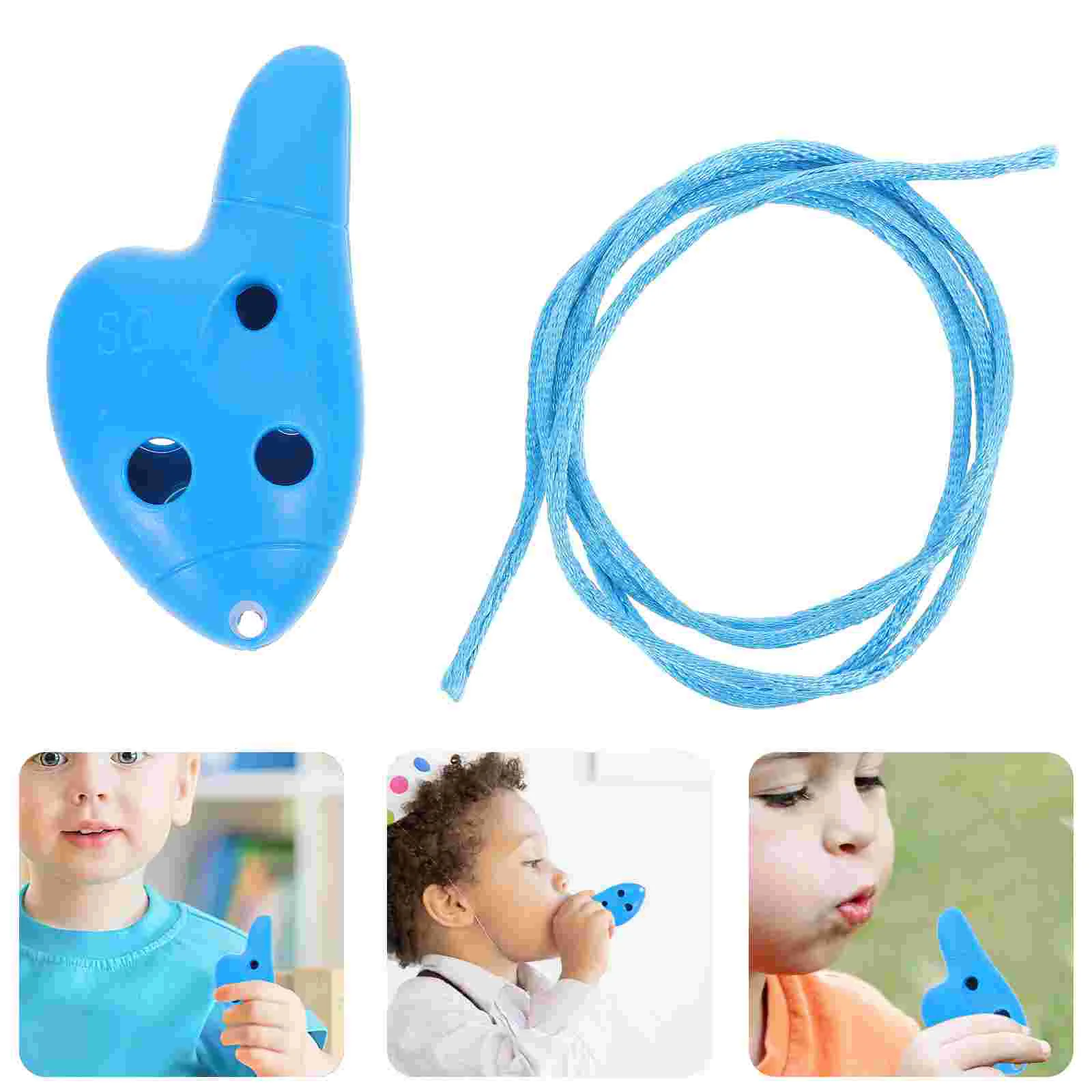 

2 Count Musical Instruments Kids Mini Ocarina Professional Decorate Beginners Practice Blue Plastic Child