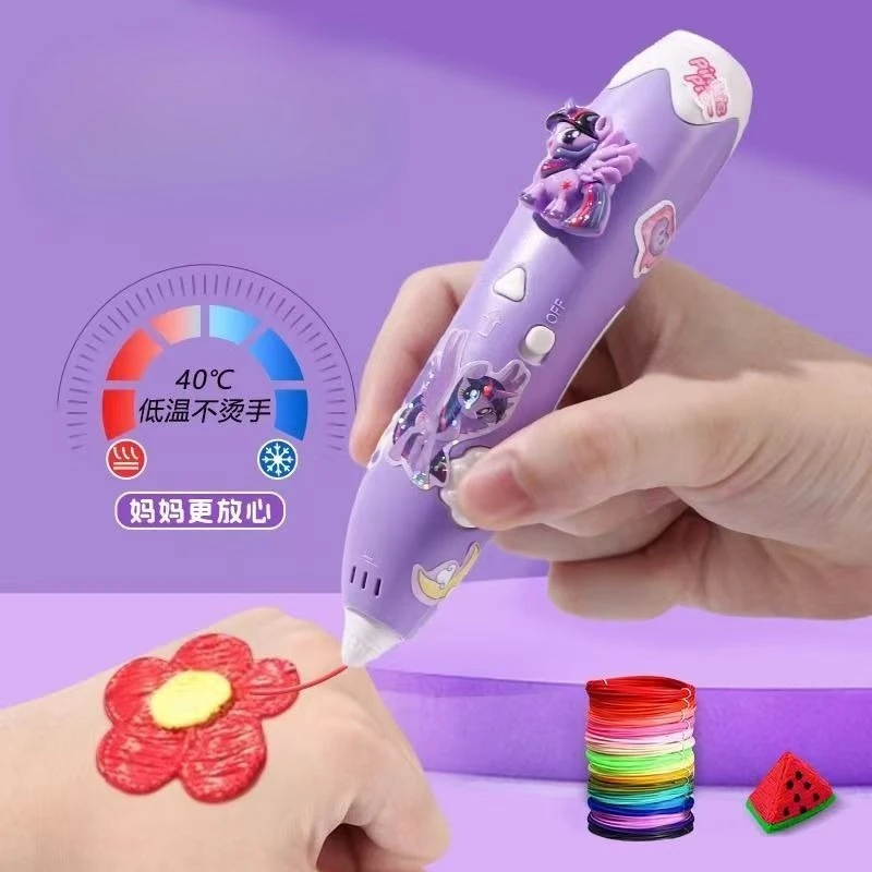 Caneta de impressão 3D de baixa temperatura, ferramenta de desenho artesanal DIY segura para presentes criativos para crianças
