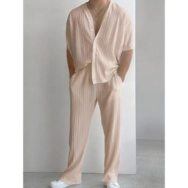 

New Pajamas Loungewear Men's Casual Sportswear Set Autumn Season Seven-Quarter Sve Brand Unbranded QPD6654