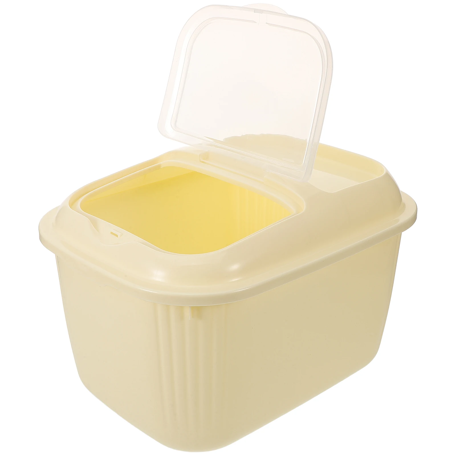 

Container With Clear Window Large Capacity Food Bucket Sealed Grain Box Wheels For Kitchen Cereal Beans Rice Dispenser Bins