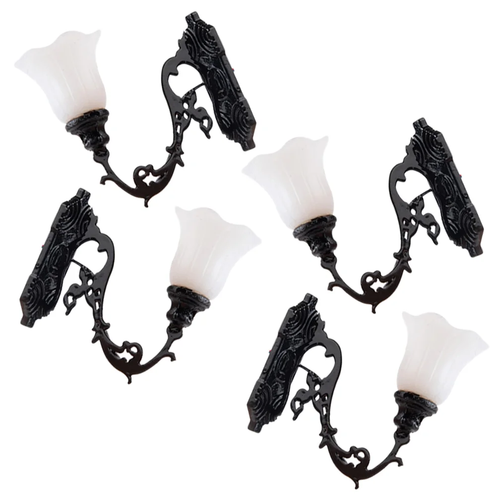4 Pcs Dollhouse Wall Light Decor Mini DIY Lights Sand Table Materials Tiny Lamp Landscape