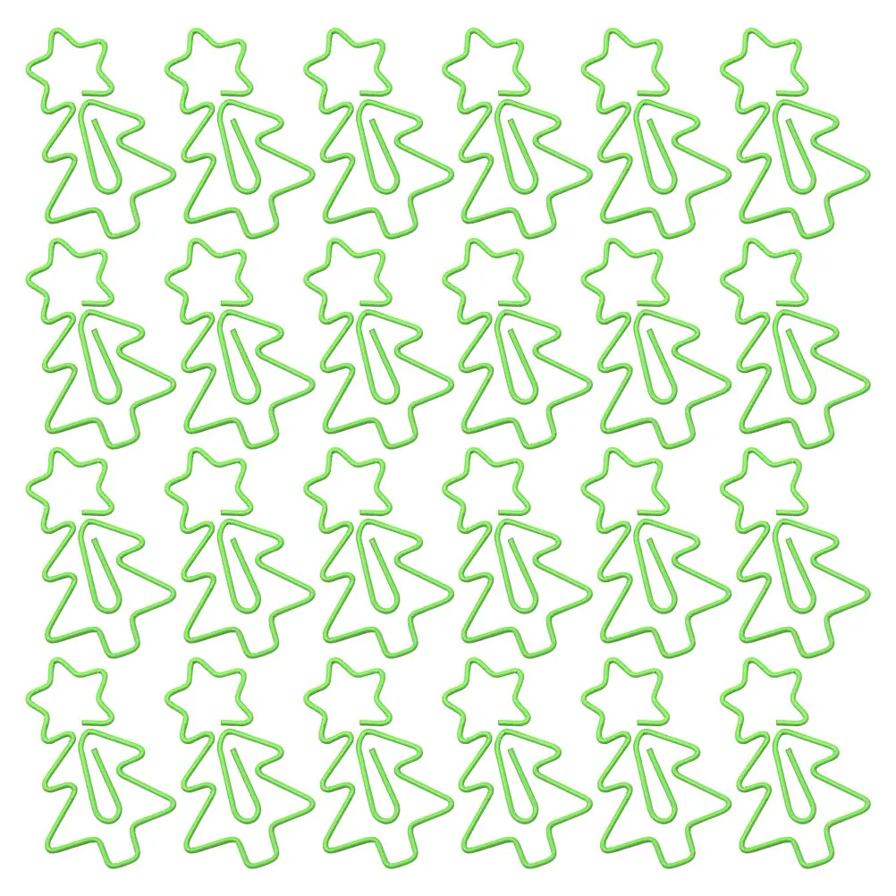 

30 Pcs Christmas Tree Paper Clips Colorful Gold Small Metal Clips for Office Decorative Memo Bookmark