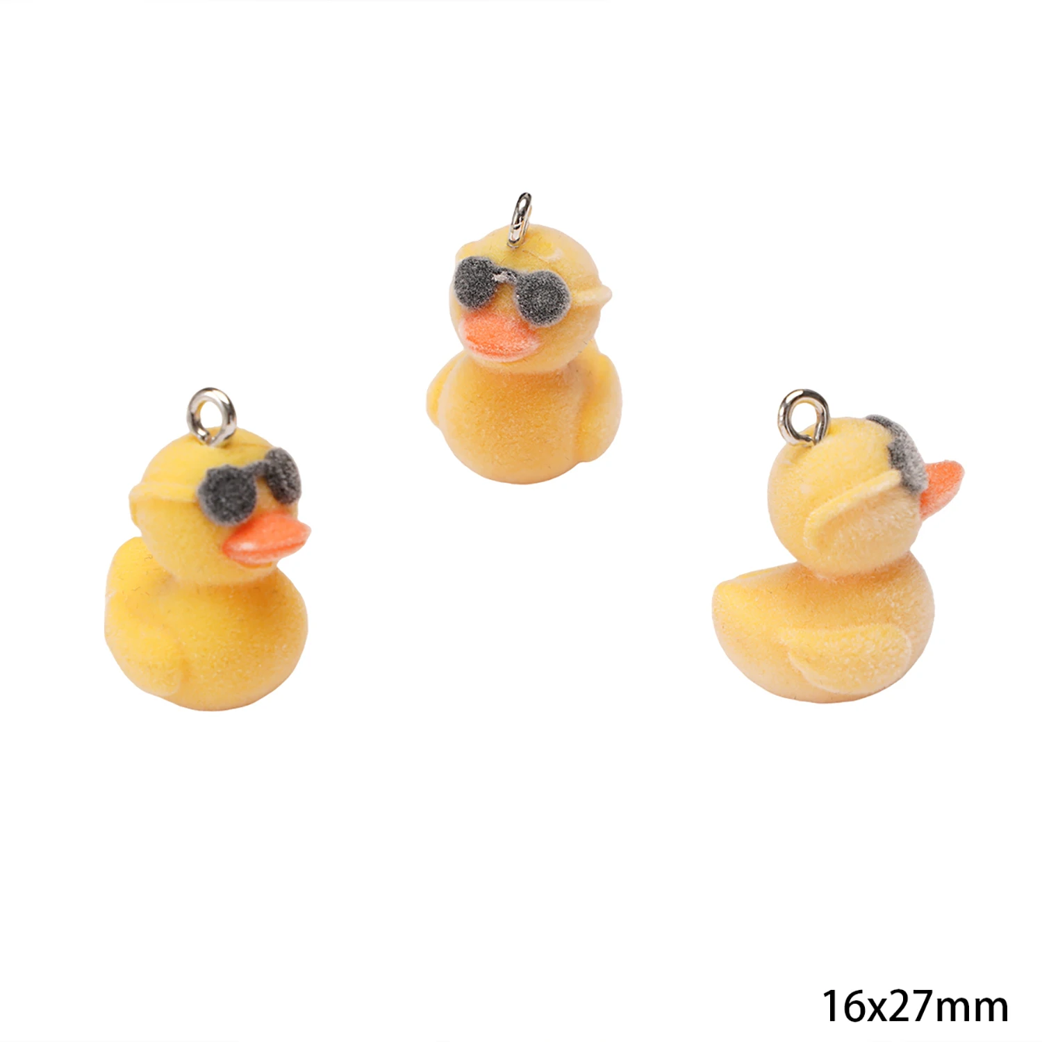 3D Flocking Resin Animal Charms for DIY Jewelry