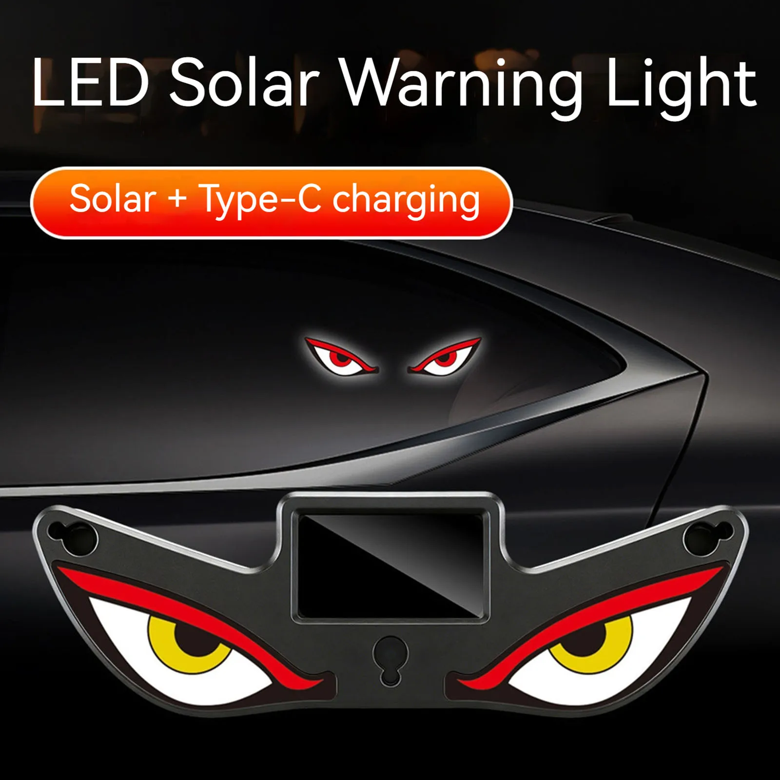 

Solar Powered Car Neon Light Wireless Cool EVIL EYE Led Ambient Light Suction Cup USB Rechargeable Atmosphere Breathing Lamp
