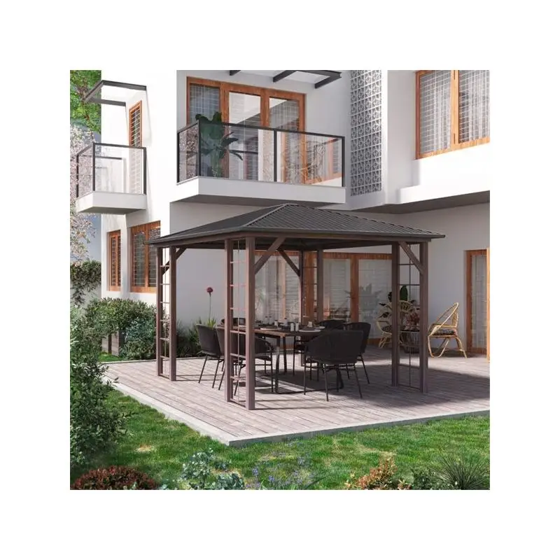 

Steel Roof Gazebo - Durable Outdoor Shelter with Galvanized Steel Top, Perfect for Garden, Patio, and Backyard Decor, Easy