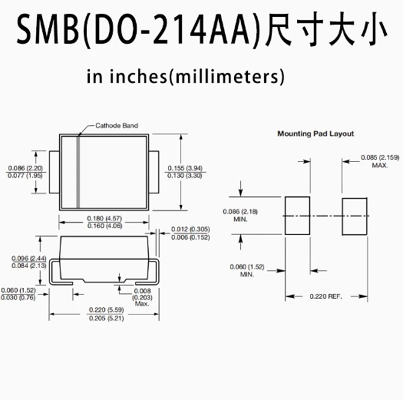 100PCS Transient Diode SMBJ40A SMBJ43 SMBJ45A SMBJ45CA SMBJ48C SMBJ40 TVSDiode Full Series