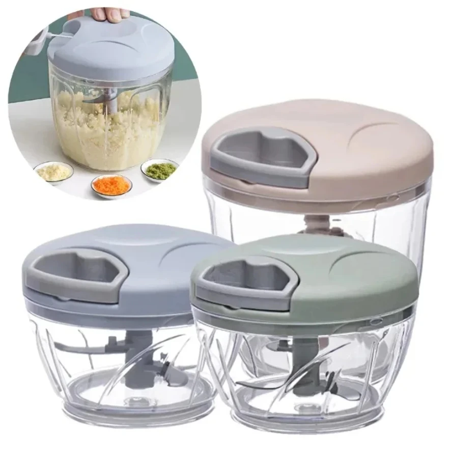 

500/900ML Manual Garlic Chopper Press Stainless Steel Multi-Purpose Food Cutter Heavy Duty Ergonomic Kitchen Tool
