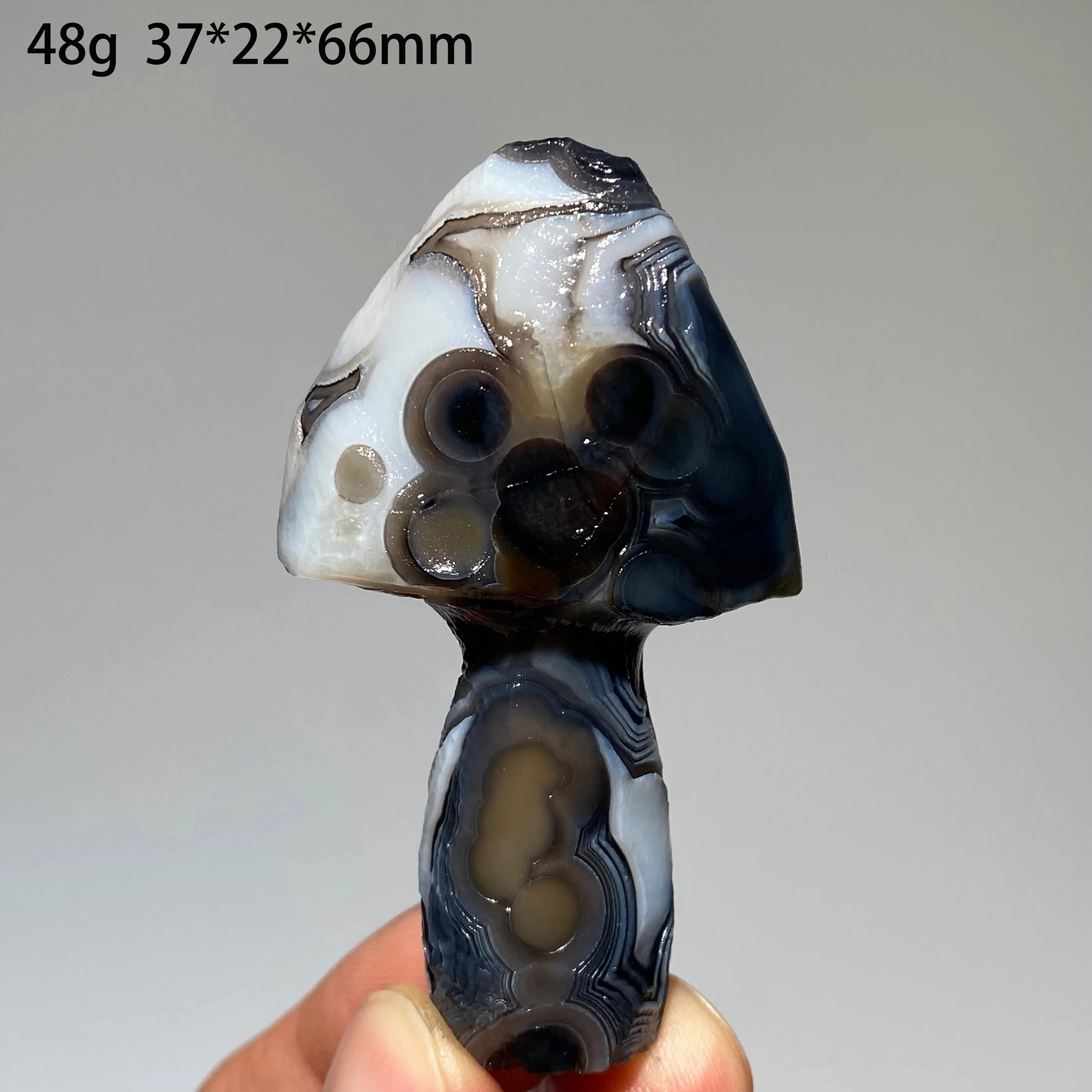Natural Dark Gobi Agate Mushroom Column Raw Stone Crystal for Energy Healing Meditation Home