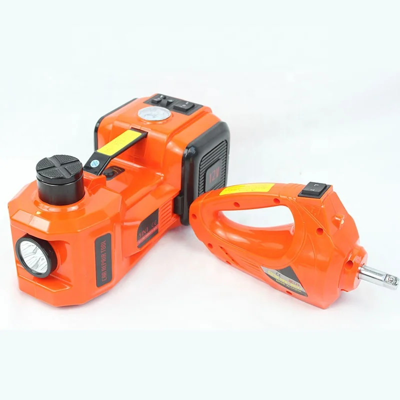 

Car Jack Kit Electric Hydraulic Jacks 3 in 1 5ton 12V Floor Jack with Impact wrench Inflator Pump Truck Tire Repair Tool