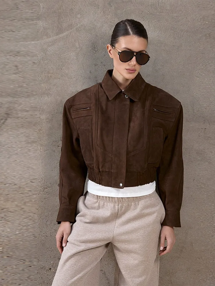 

Женское повседневное пальто на молнии Jaet 202, весенне-осеннее модное универсальное верхнее пальто с воротником-стойкой, облегающая футболка из ацетатного волокна