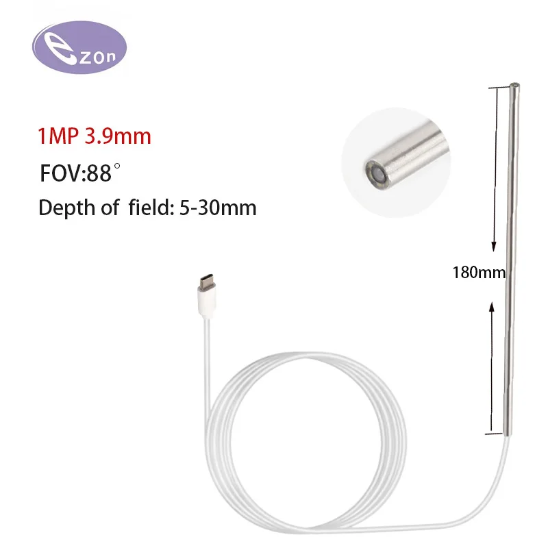 1MP3.9mm FOV88° long tube Electronic endoscope for Mechanical maintenance 1.5m Type-C Soft Cord Mechanical maintenance endoscope