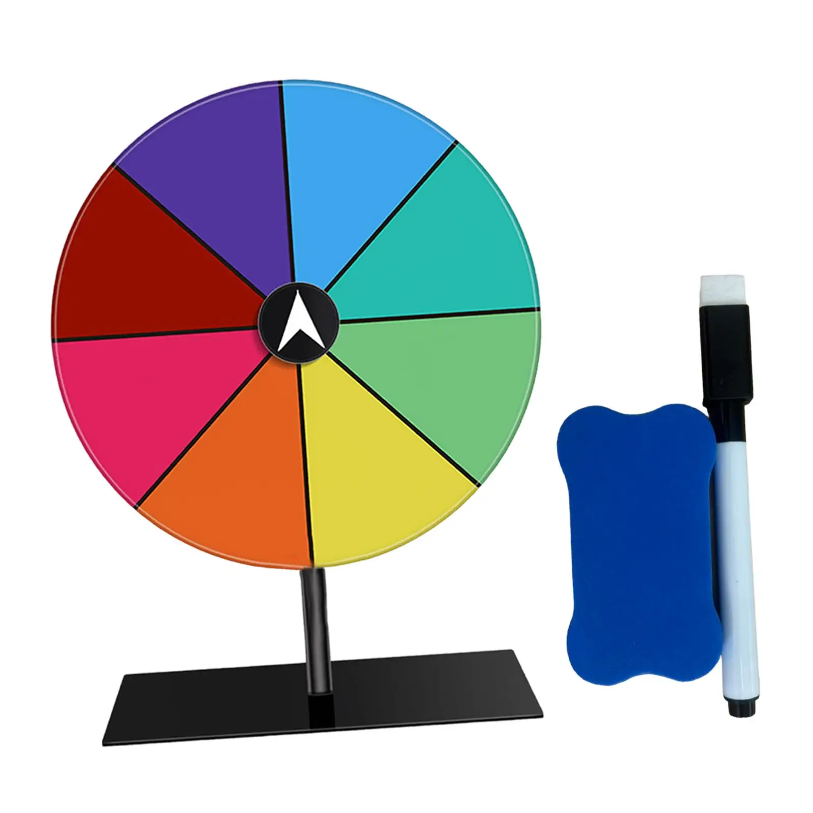 Tabletop Prize Turntable Erasable Rainbow Surface Roulette Wheel Game for Carnival Party Supermarket Activity