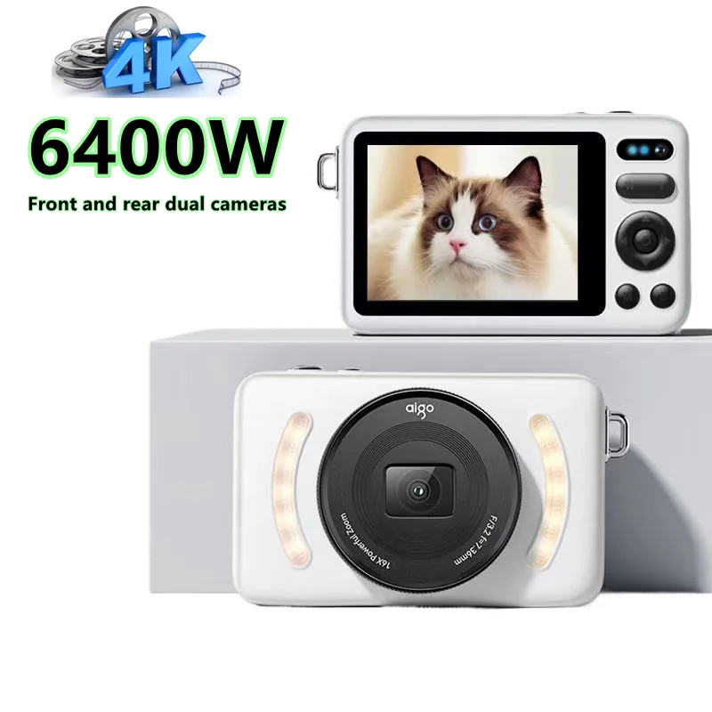 

4K Digital camera, 16x digital zoom, 64MP high-definition front and rear dual cameras, autofocus/manual focus, travel camera