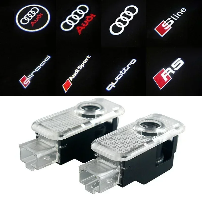 

2pcs Audi led Car Door welcome light projector lamp For Audi A1 A3 A4 A5 A6 Q7 TT B5 B6 B7 B8 C5 C6 C7 8L Courtesy SLine logo