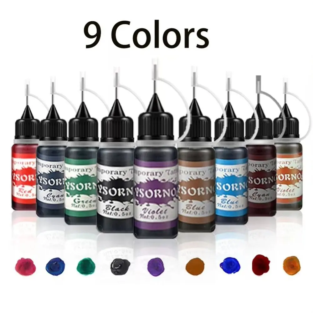 10ml Temporary Tattoos Ink Semi Permanent Fake Common Ink For Body Art Gloss Tint Paint Beauty Pigment Makeup Supplies